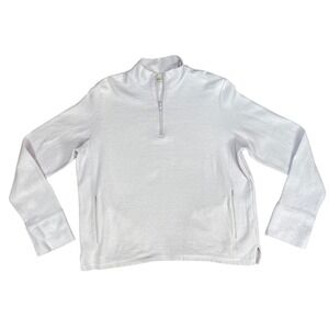 Orvis Quarter Zip Textured Knit Sweater Women M Lavender Stretchy Comfy Pullover